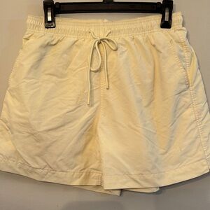 Men's light yellow Mesh Lined Swim Shorts 5 inch inseam